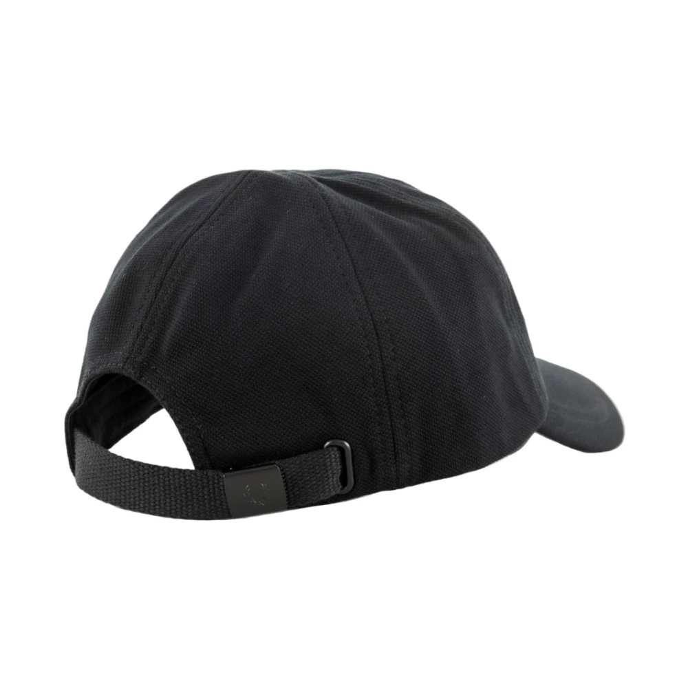 Fred Perry Sportieve Truckerpetten met klep borduurwerk Black Heren