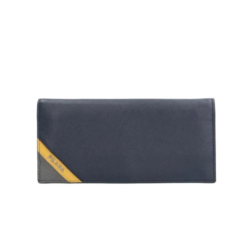 Prada Vintage Pre-owned Leather wallets Blue Dames