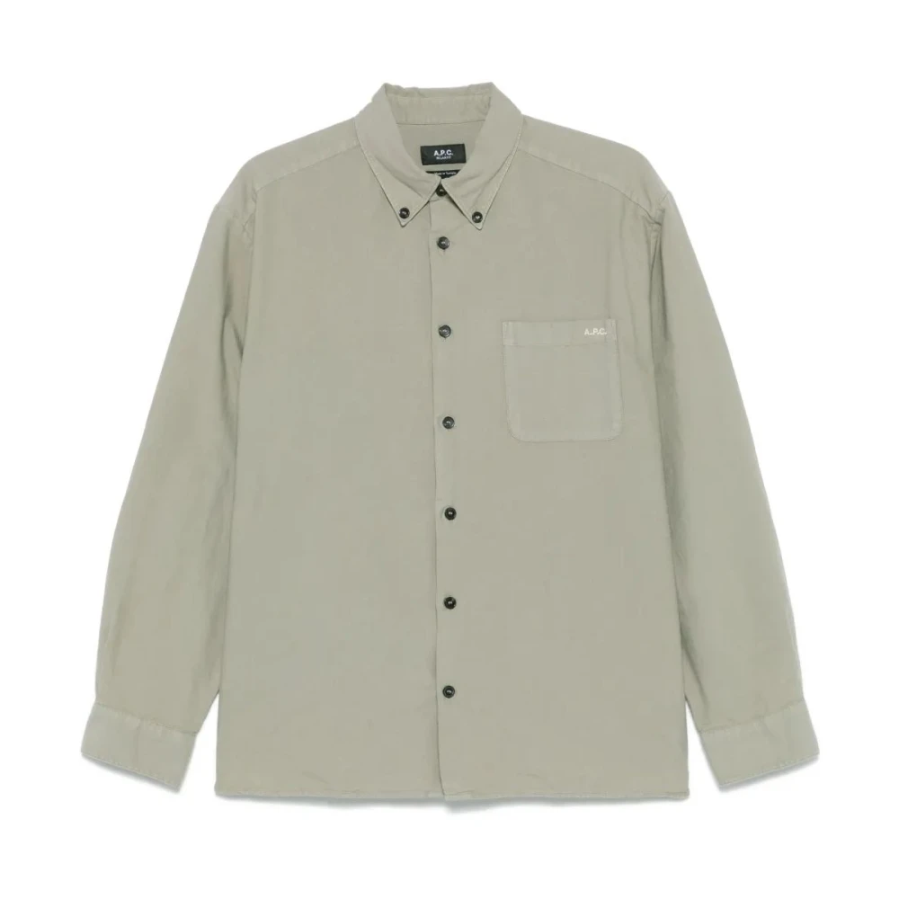 A.p.c. Logo Mateo Overhemd Green Heren