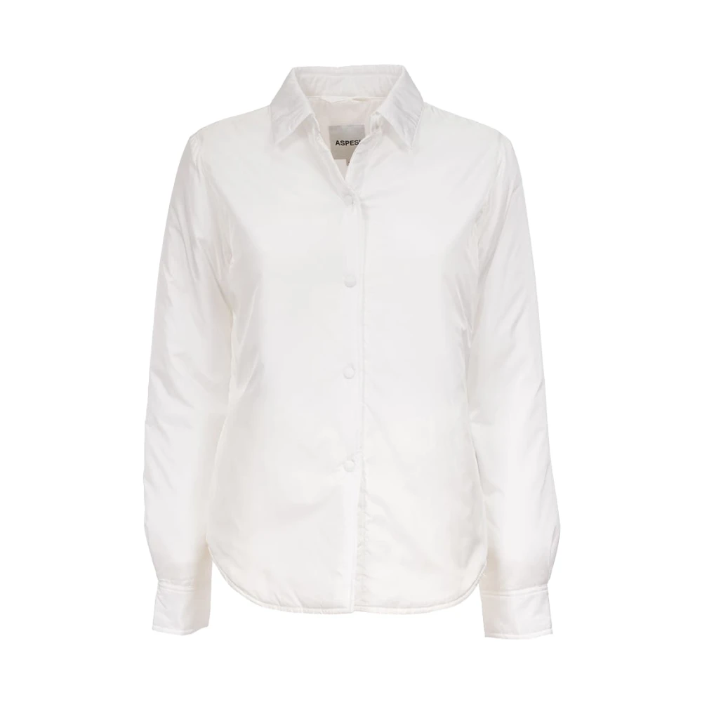 Aspesi Lichtgewicht Nylon Jas-Shirt White Dames