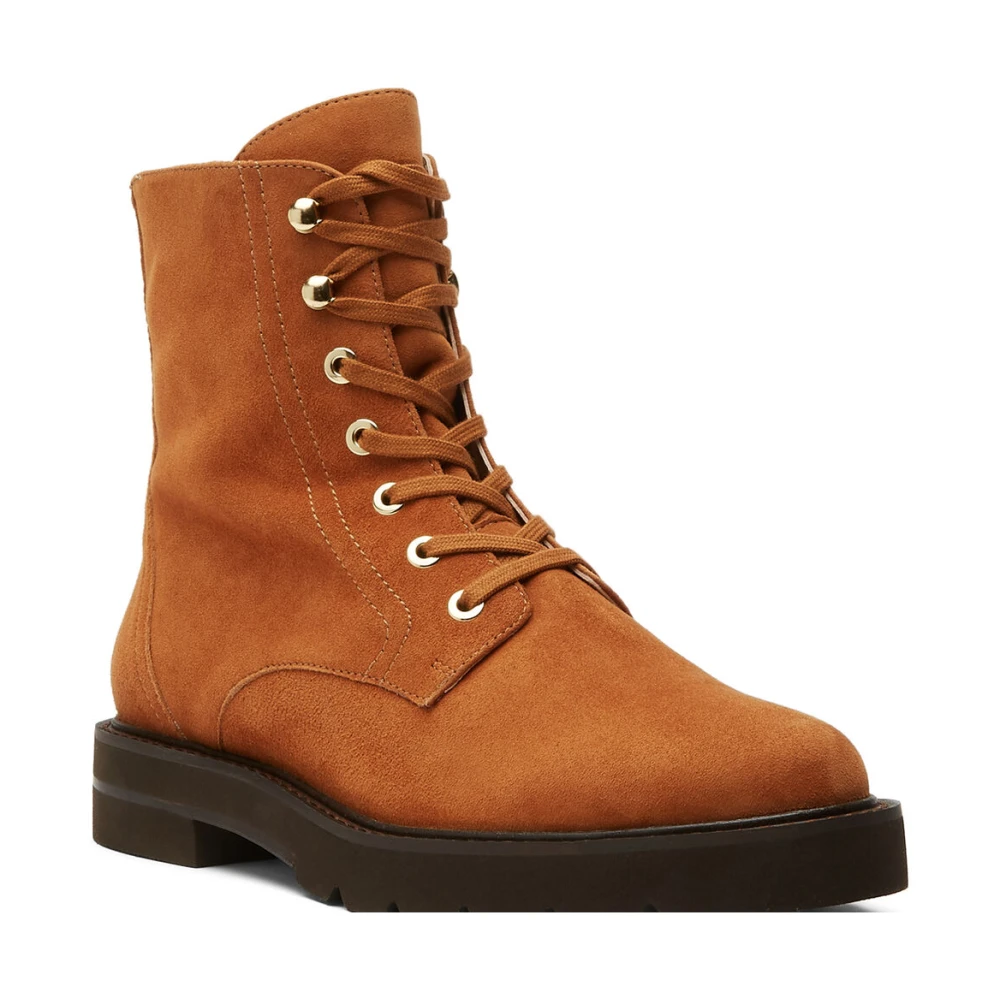Stuart Weitzman Donna Marrone Stivaletto Combat Allacciato Per Uno Stile Superiore