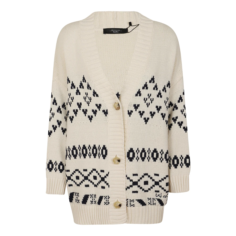 Max Mara Weekend Jacquard katoenen vest in marineblauw Multicolor Dames