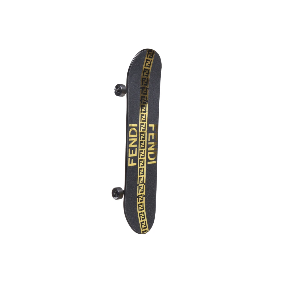 Fendi Iconisch Logo Houten Accessoire Zwart Goud Black Heren