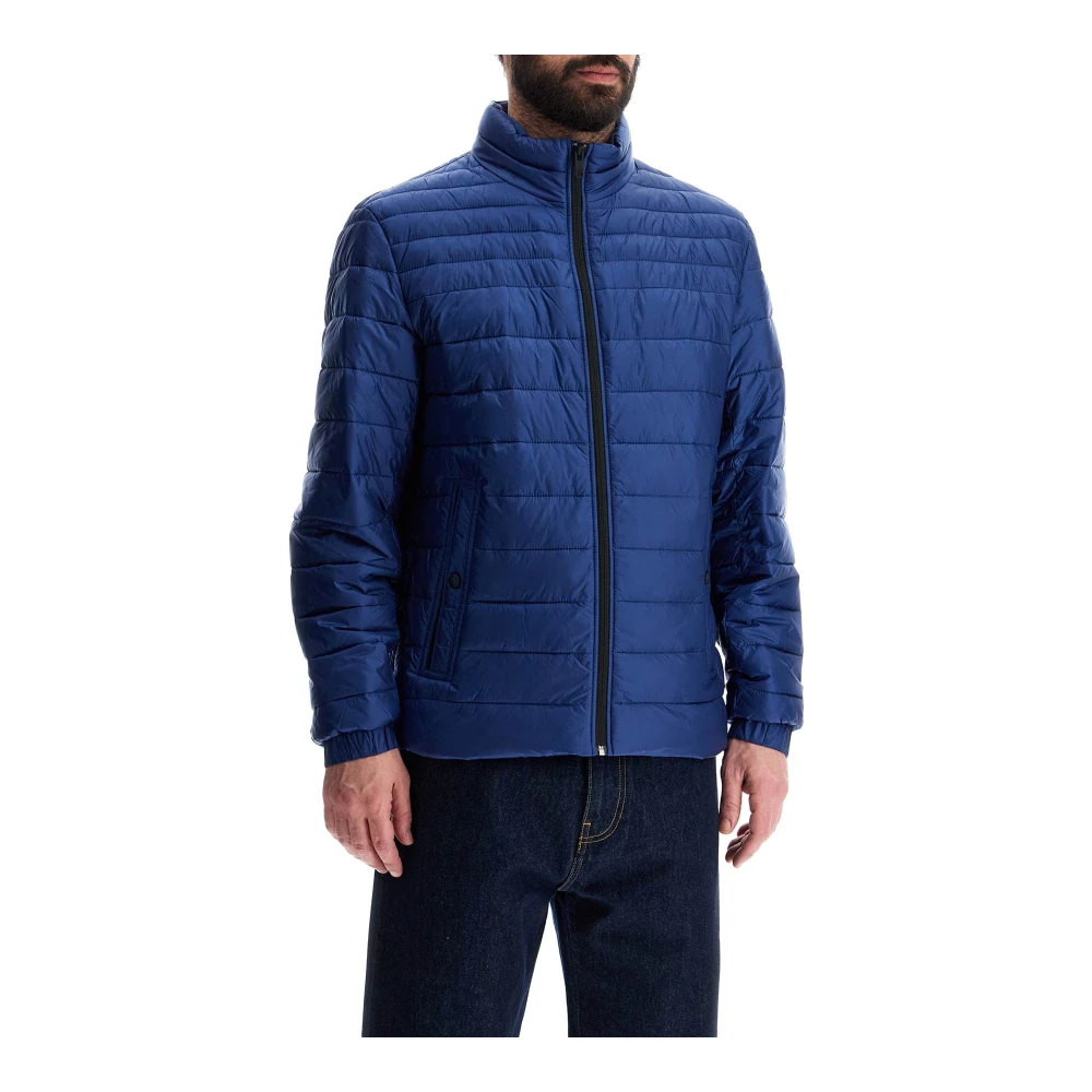 Boss Blauw gestreept colbert met hoge kraag Blue Heren