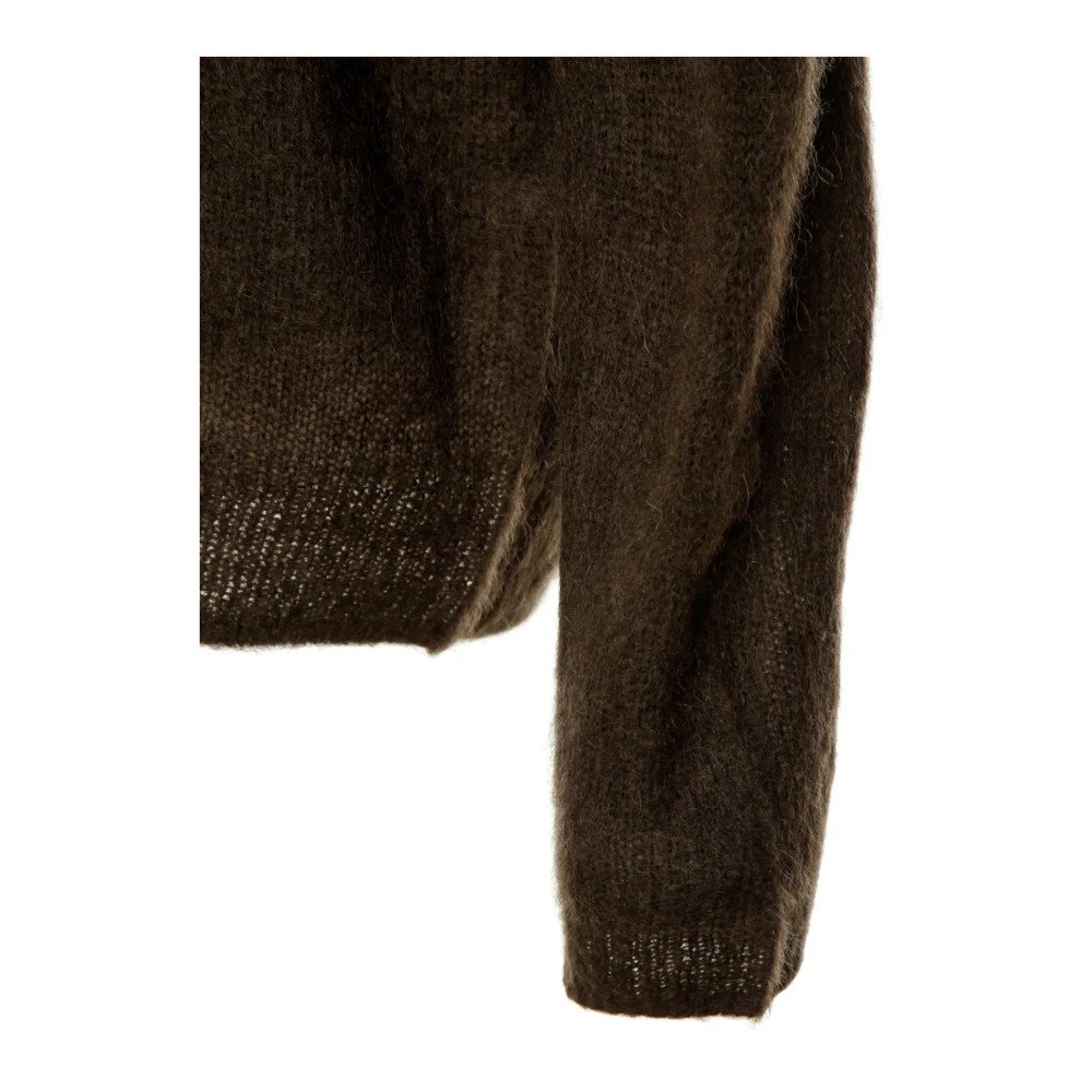 Isabel marant Jacquard Logo Wol Mohair Trui Brown Heren