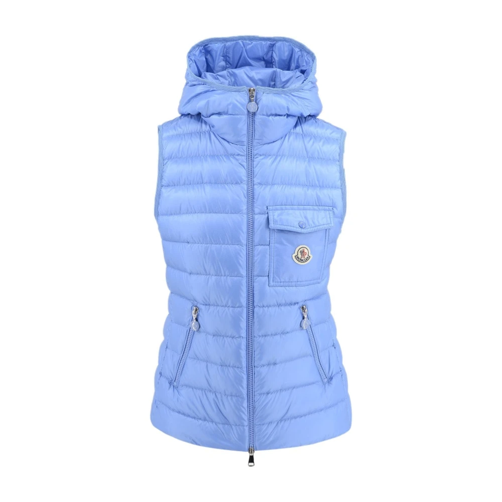 Moncler Blauwe Dons Gilet Glygos Blue Dames