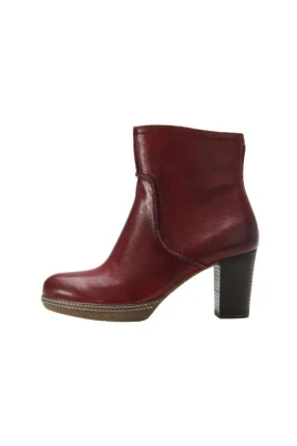 Mörkröda ankelboots i läder