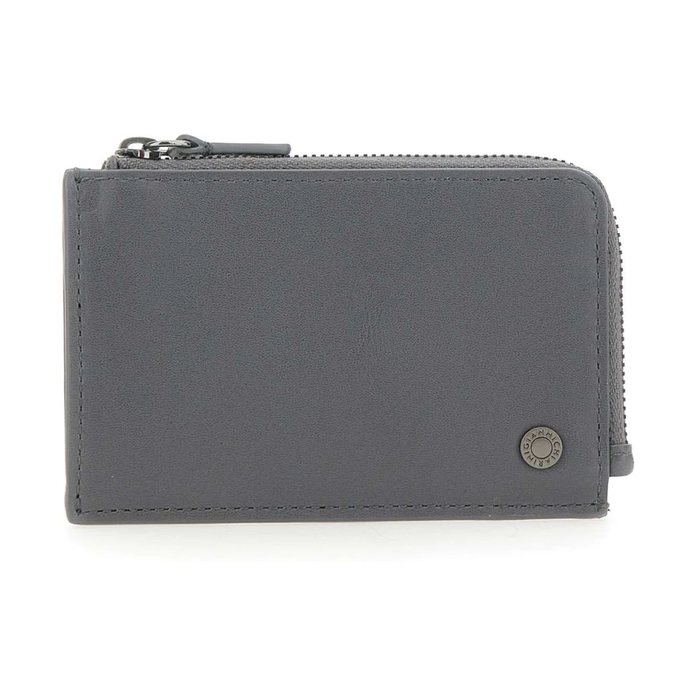 Gianni Chiarini Heren Leren Portemonnee Antraciet Rits Sluiting Gray Heren