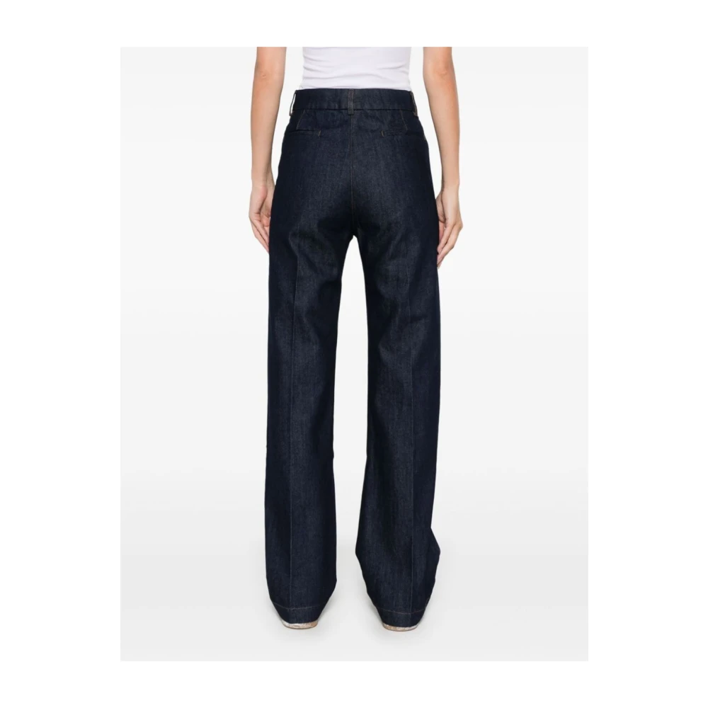 Barena Venezia Indigo Blauwe Denim Broek Rechte Pijp Blue Dames