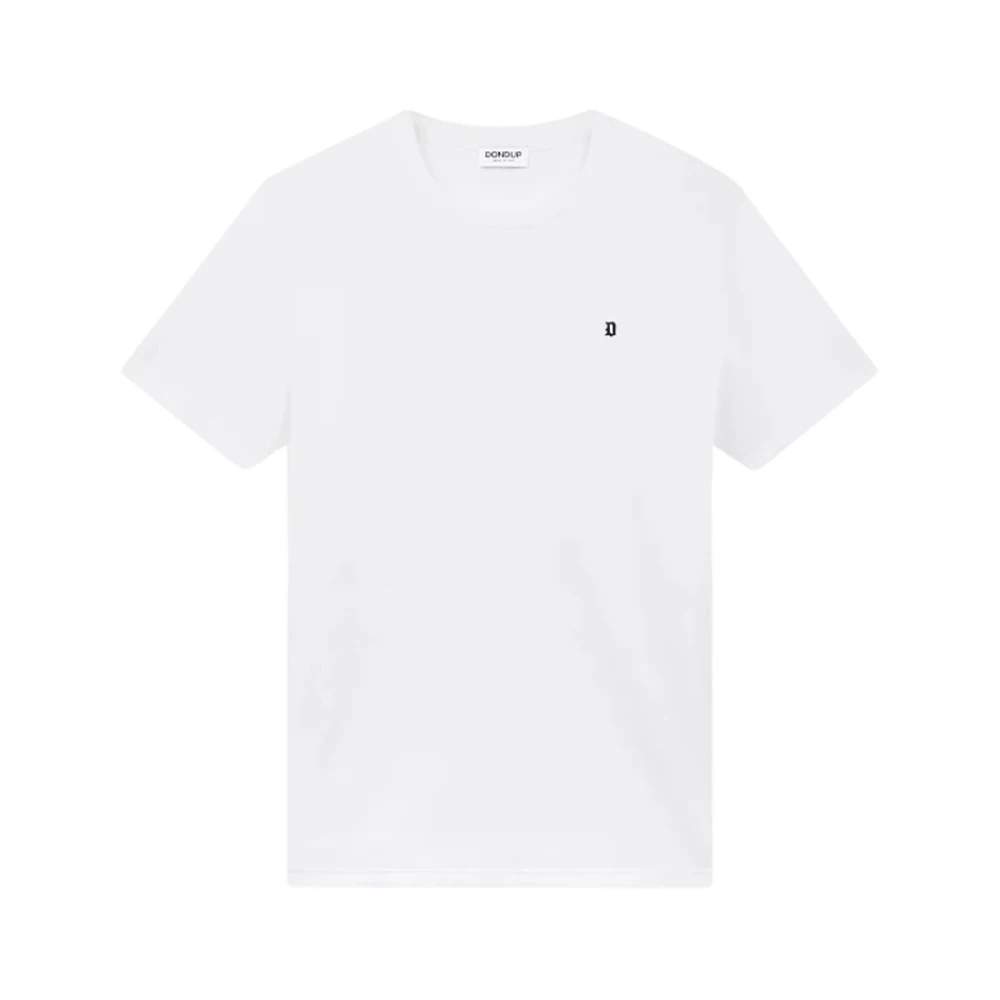 Dondup Witte Ribgebreide Crew Neck T-shirts en Polos White Heren
