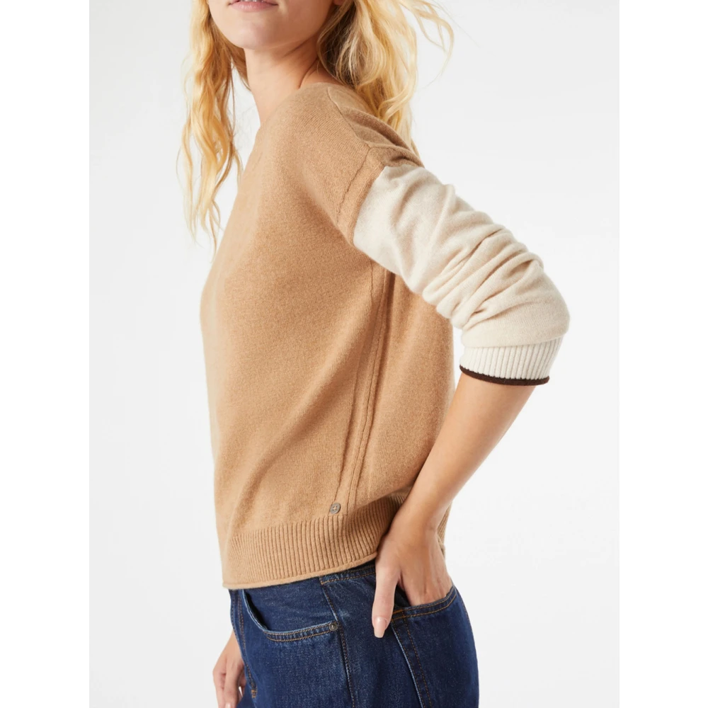 Pennyblack Beige Wol Kasjmier Boxy Sweater Brown Dames