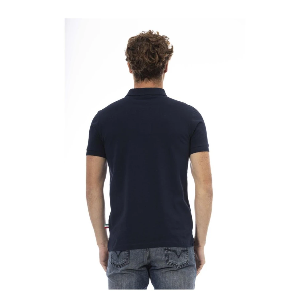 Baldinini Geborduurde Polo Shirt Blue Heren