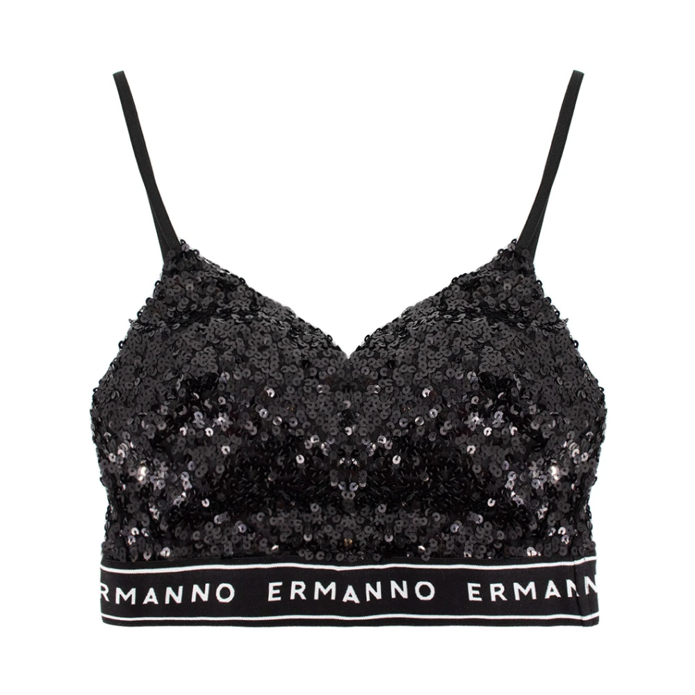 Ermanno Scervino Svarta Ull Raka Ben Veckade Byxor Black, Dam