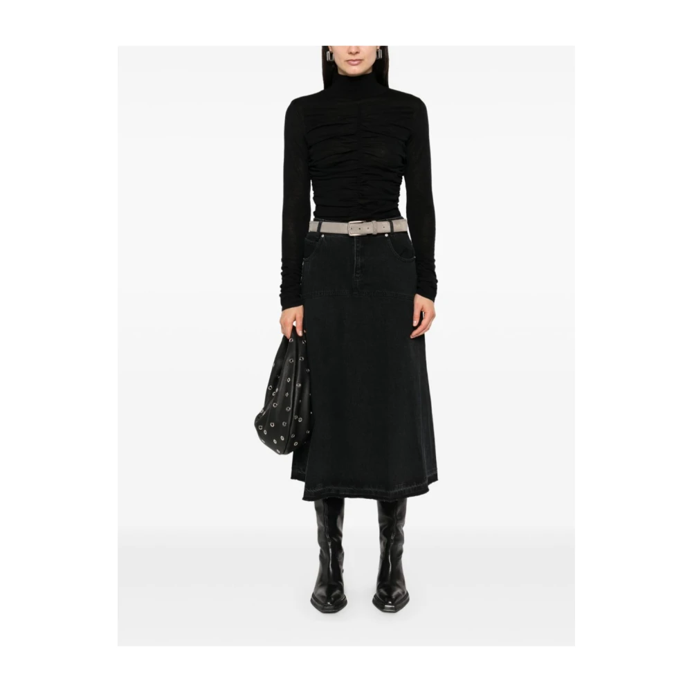 Twinset Zwarte Geribbelde Rolhals Sweaters Black Dames