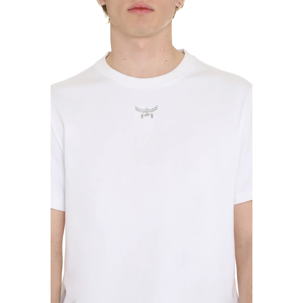 MCM Biologisch Katoenen Crew-Neck T-Shirt White Heren