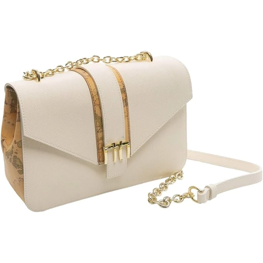 Alviero Martini 1a Classe Ivoor Geo Safari Schoudertas Beige Dames