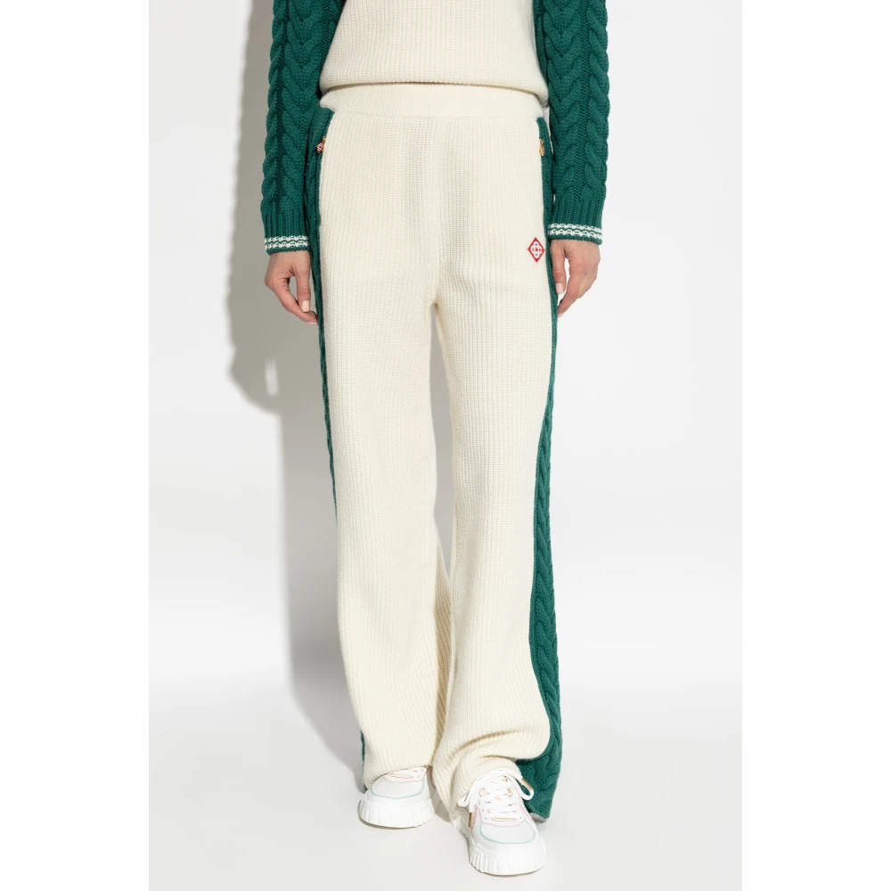 Casablanca Wollen broek met logo Beige Dames