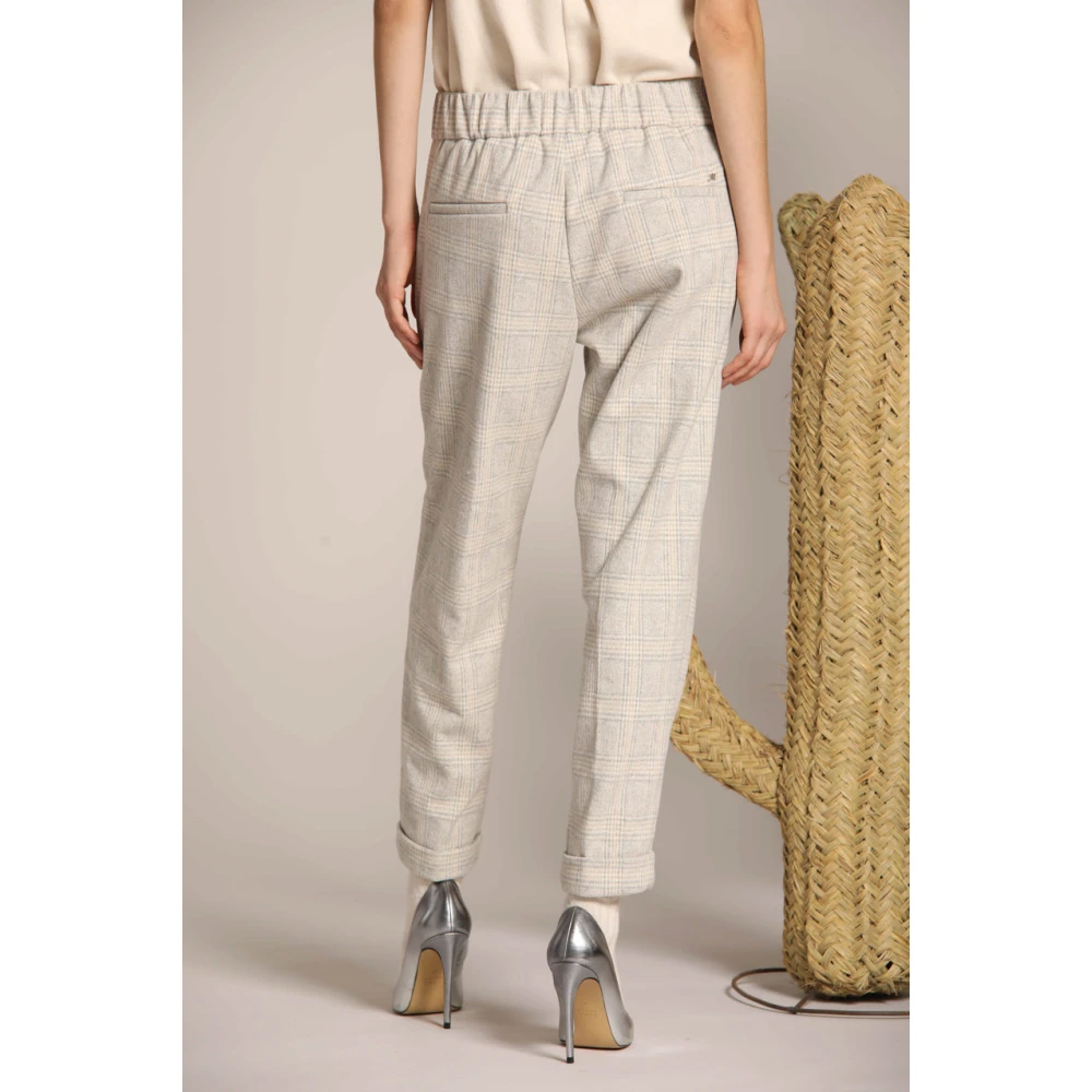 Mason's Glen Check Easy Jogger Chino Broek Gray Dames