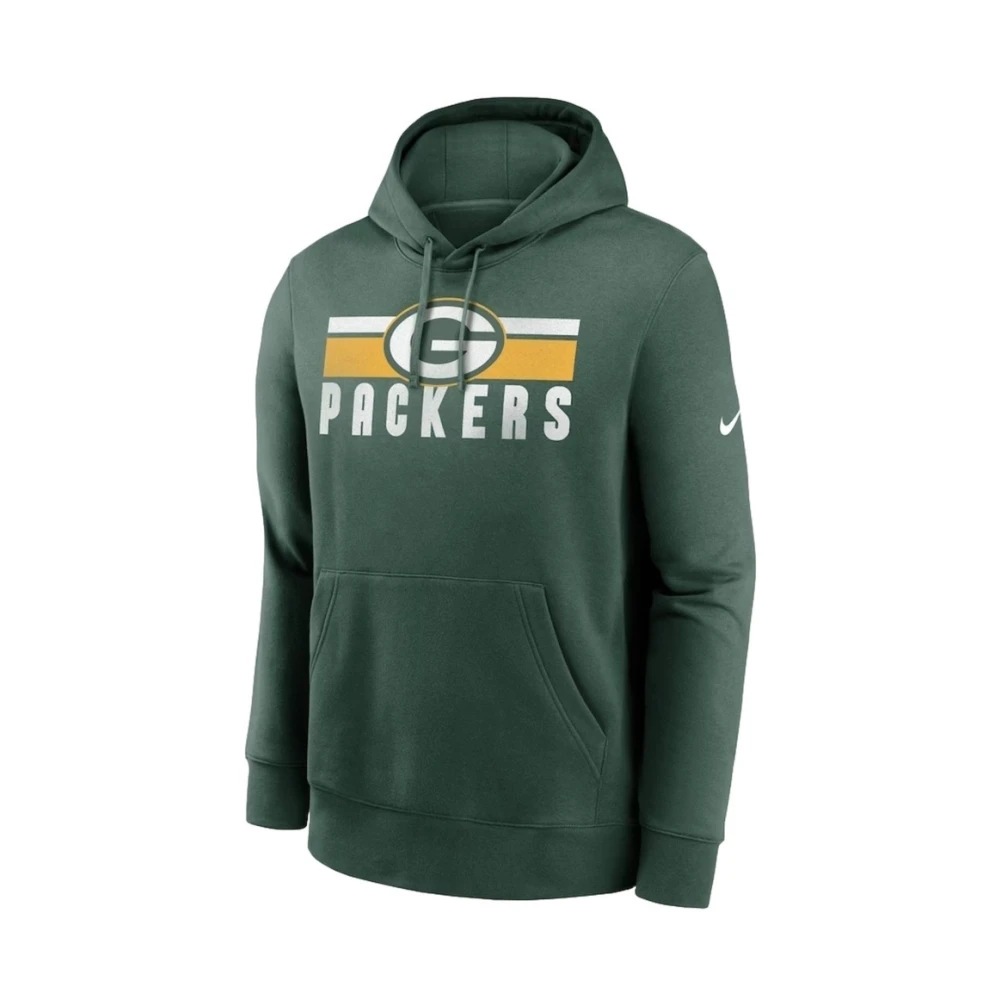 Nike Grön Packers Club Hoodie med Logo Green, Herr