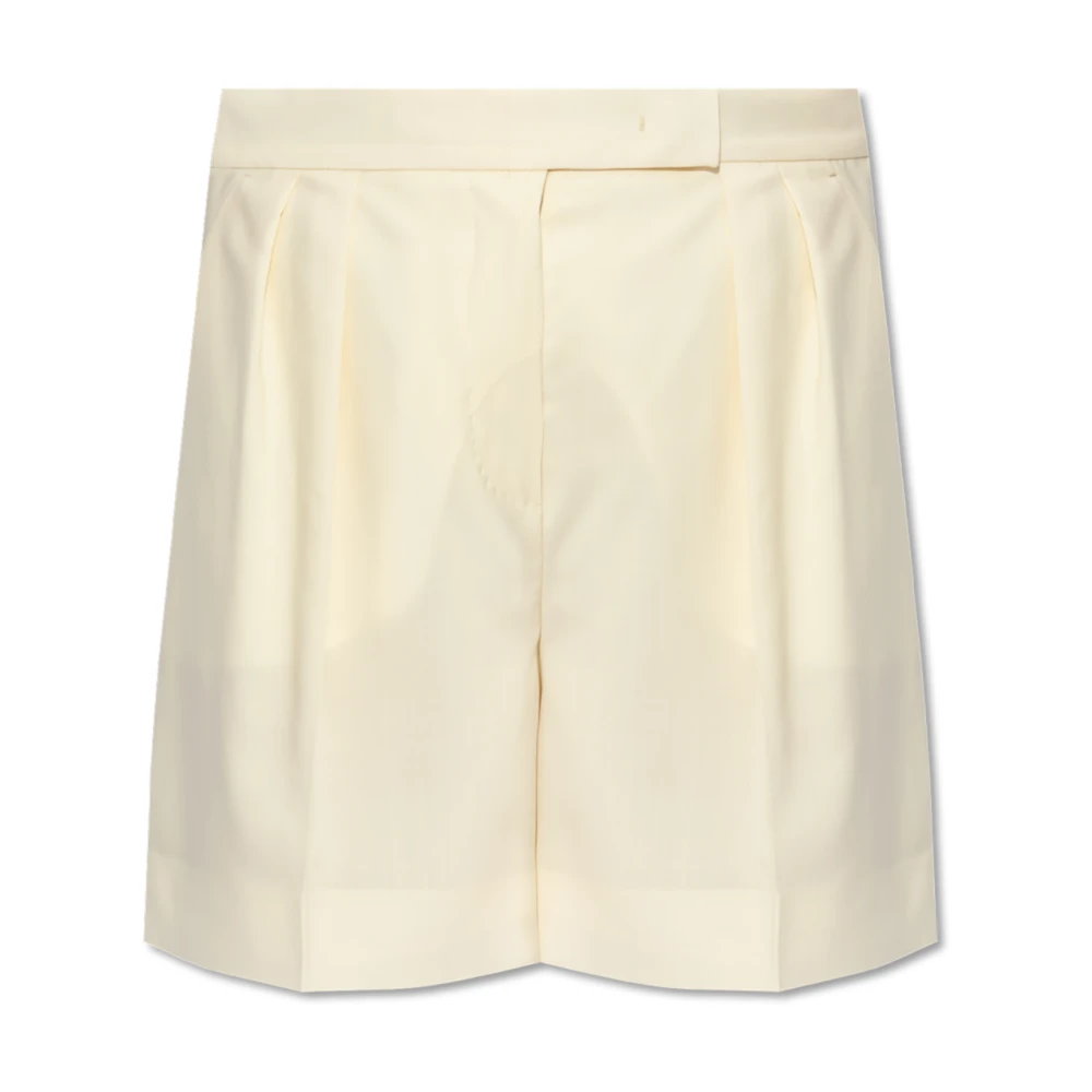 Max Mara Geplooide shorts 'Priamo' Beige Dames