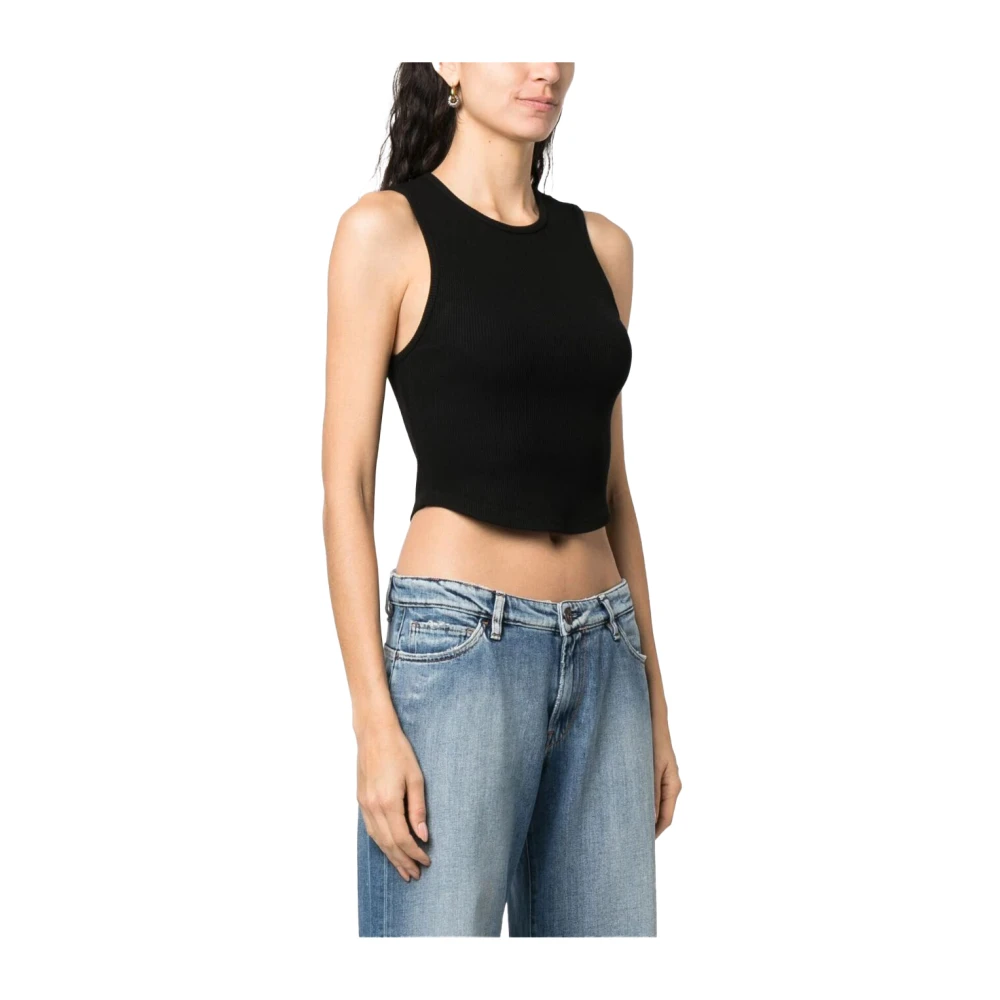 Agolde Zwarte Crop Tank Top Black Dames