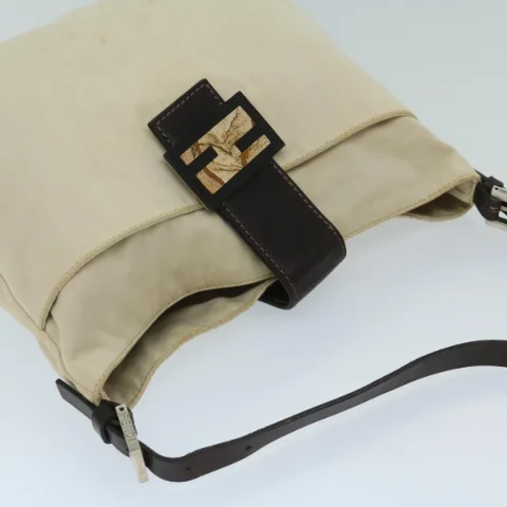 Fendi Vintage Pre-owned Canvas shoulder-bags Beige Dames