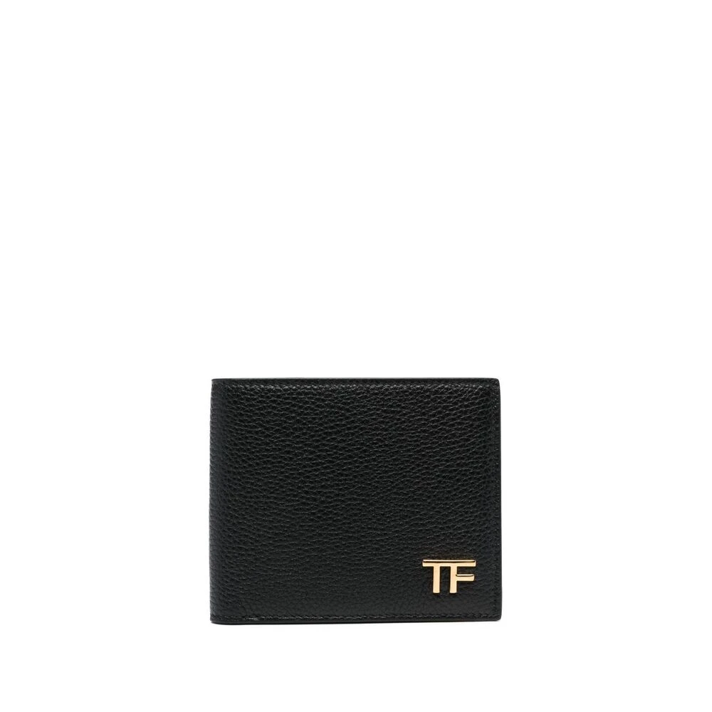 Tom Ford Zwarte Leren Bifold Portemonnee Black Heren