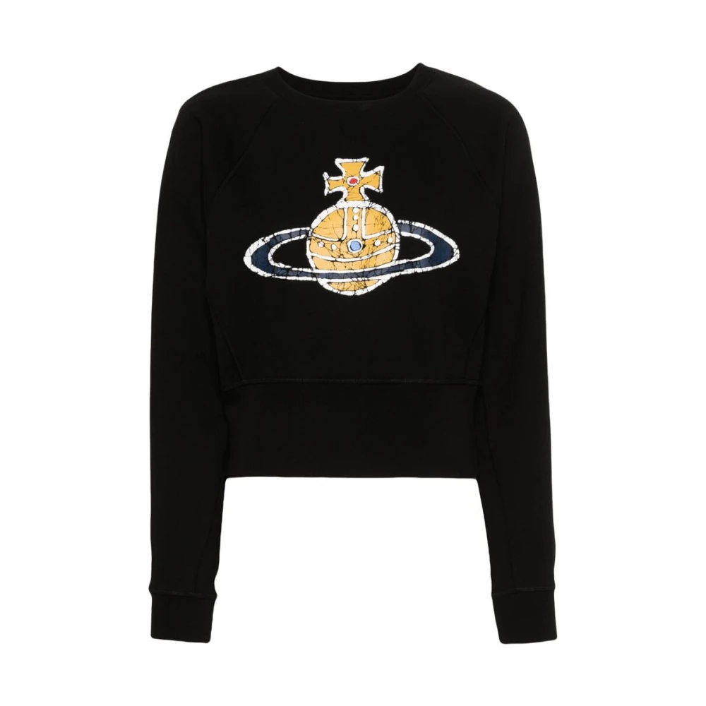 Vivienne Westwood Zwarte Katoenen Sweatshirt met Handtekening Orb Logo Black Dames