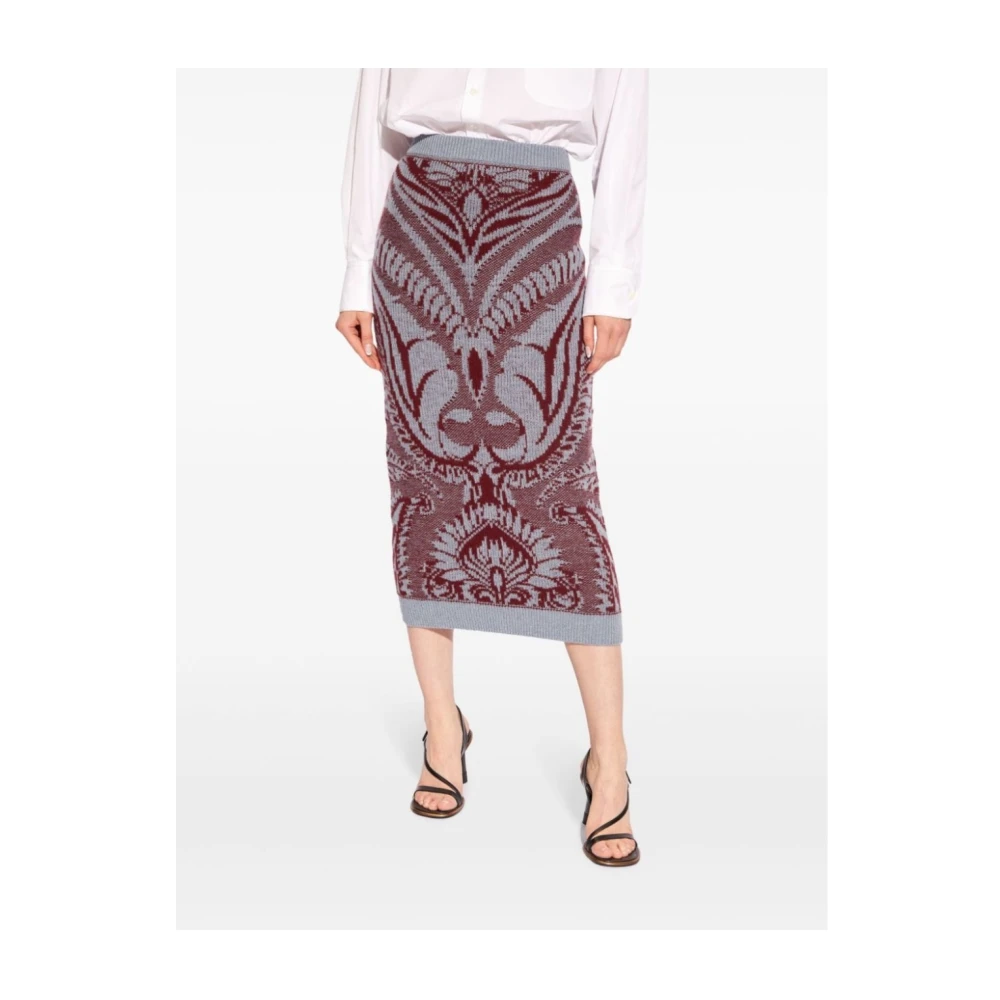 ETRO Mini Rok Multi Kleur Stijl Red Dames