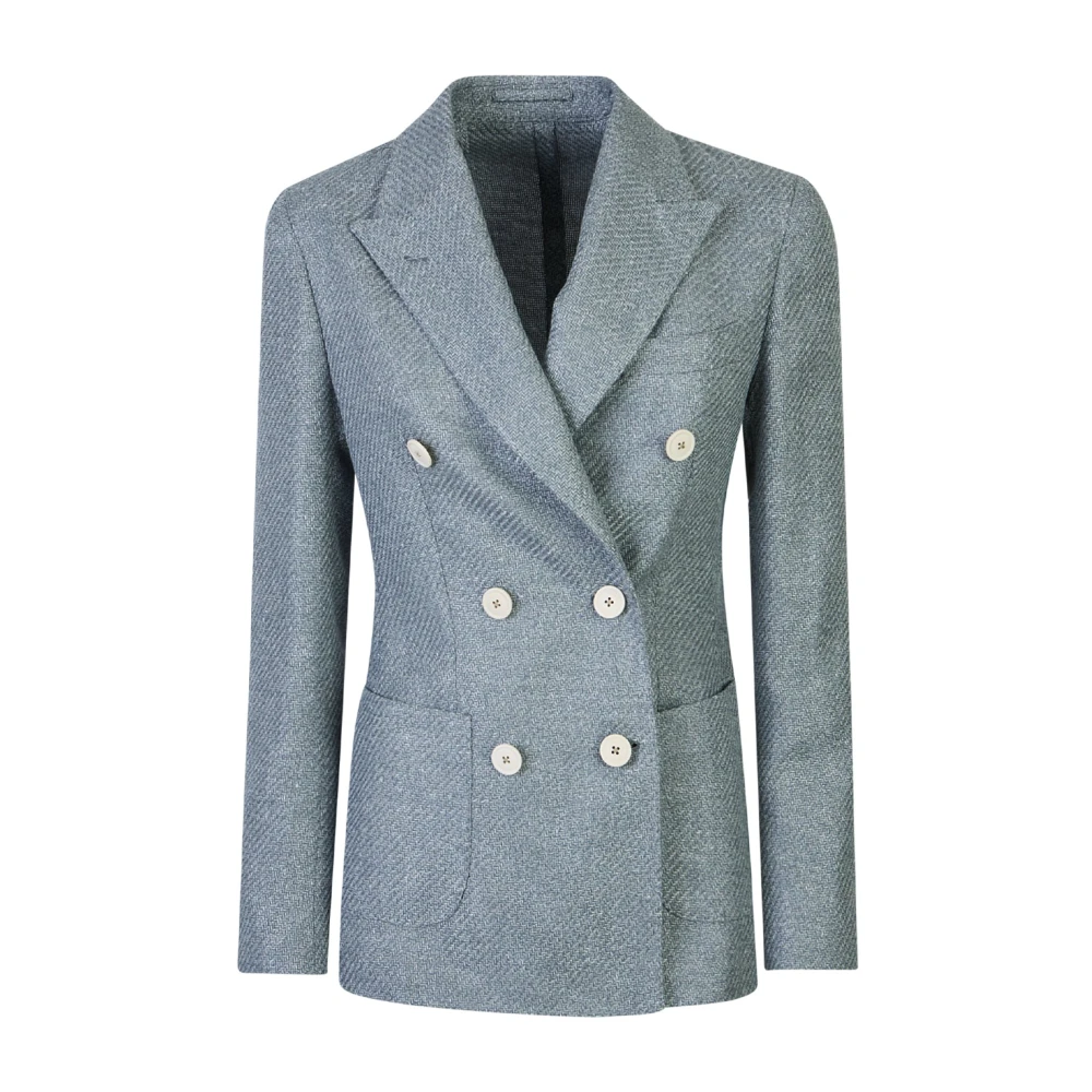 Eleventy Vrouw Blauw Giacca Doppio Petto