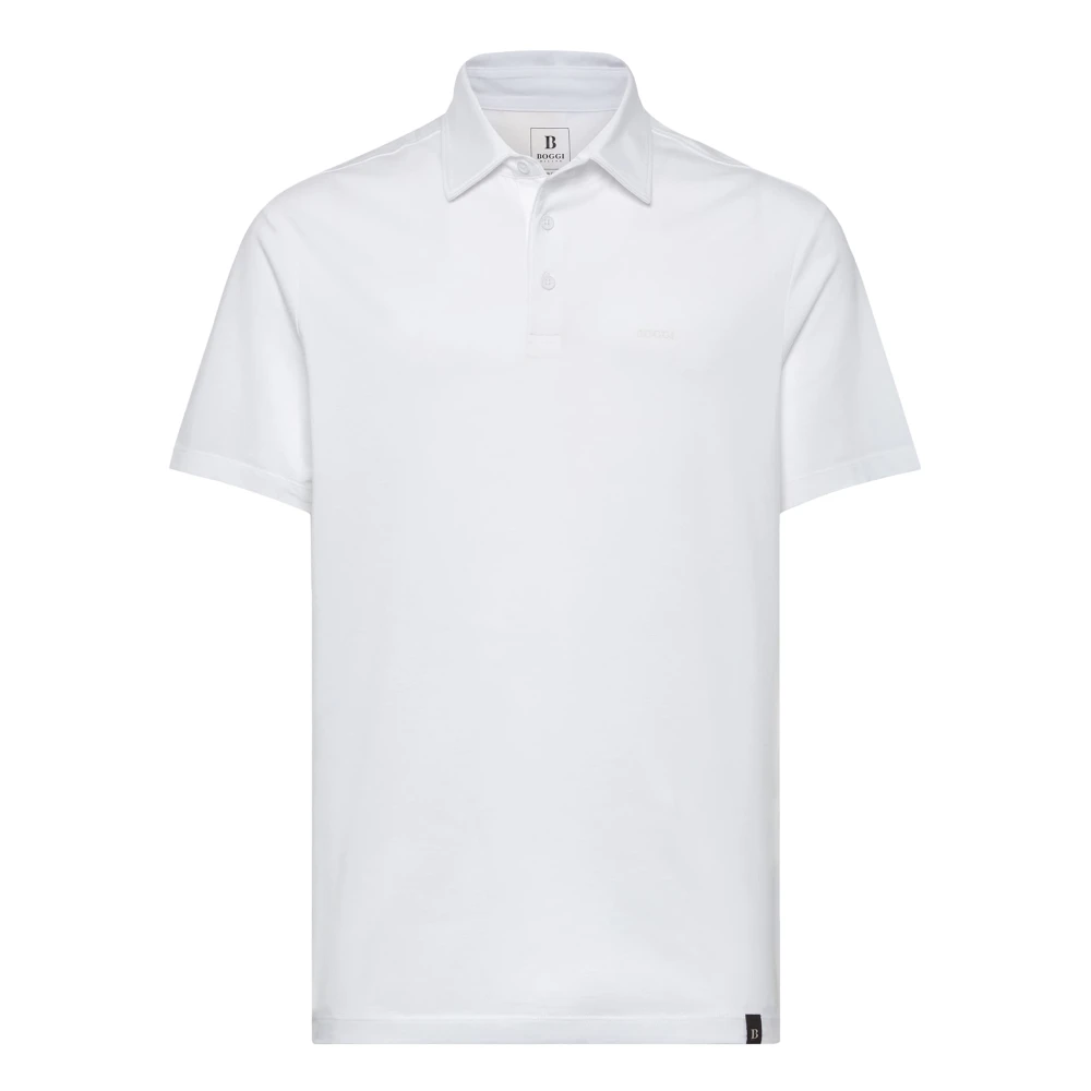 Boggi Milano Poloshirt van stretch Supima katoen White Heren