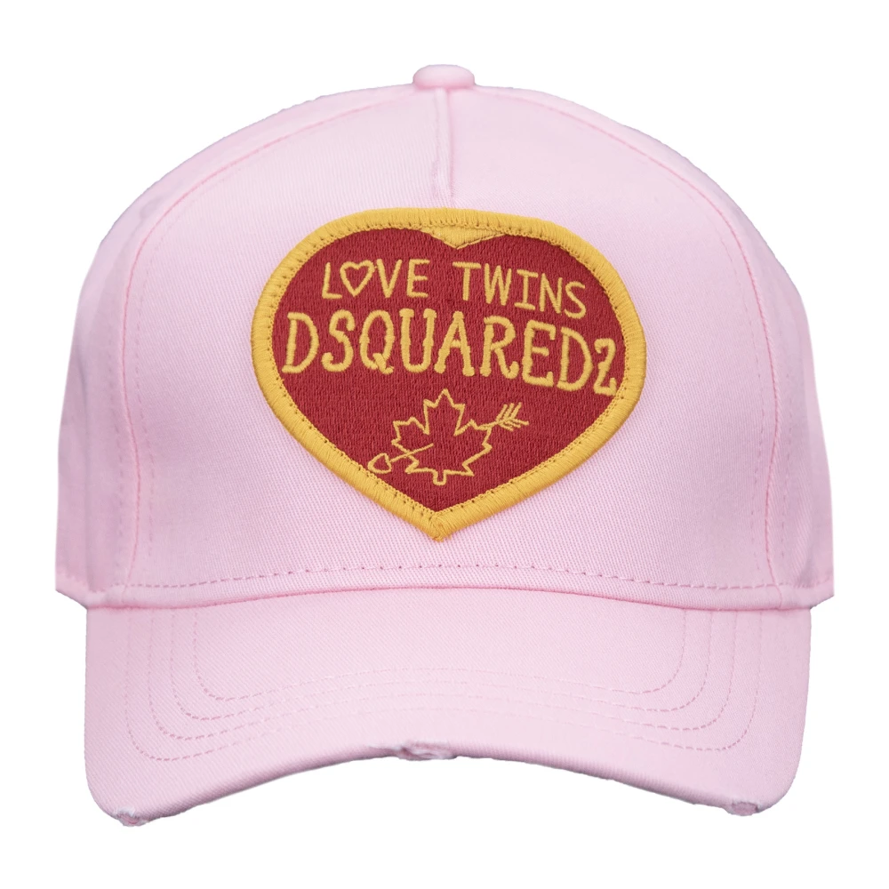 Dsquared2 Geborduurde Baseball Cap met Verstelbare Sluiting Pink Unisex