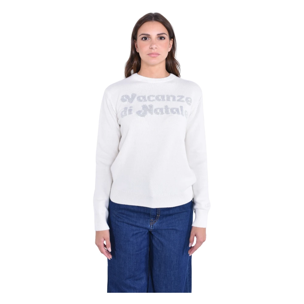 Mc2 Saint Barth Women's White New Queen Jumper - Round-Neck Knitwear - M - Knitwear