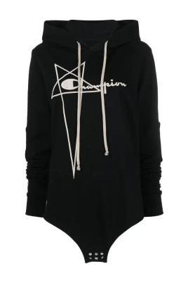 Hoodie i bomull med broderad logotyp