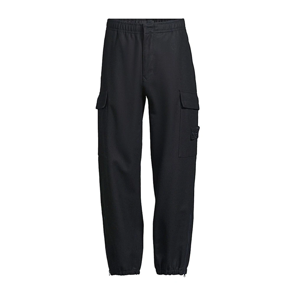 Stone Island Men's Black Straight Trousers, W32, Pantalone