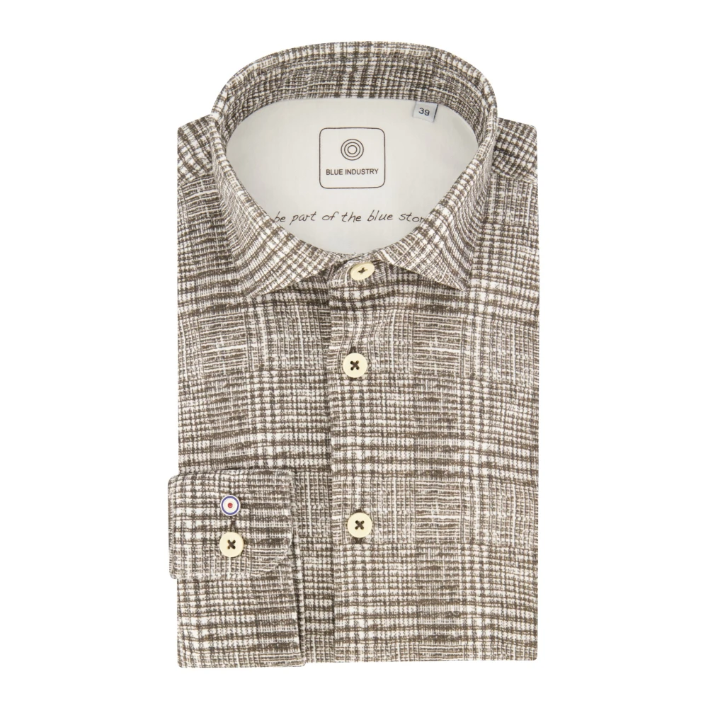 Blue Industry Casual Bruine Overhemd Brown Heren