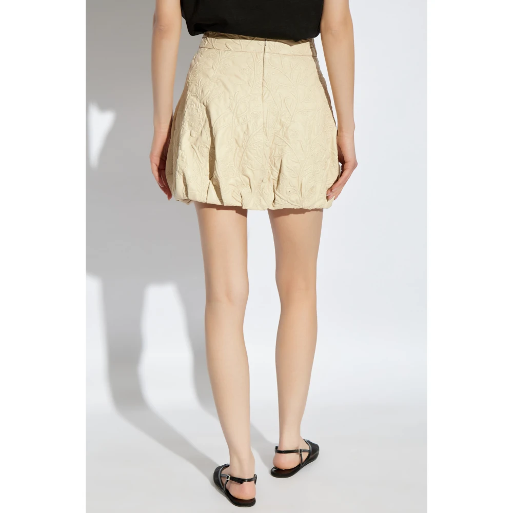 Munthe Leren rok 'Frauke' Beige Dames