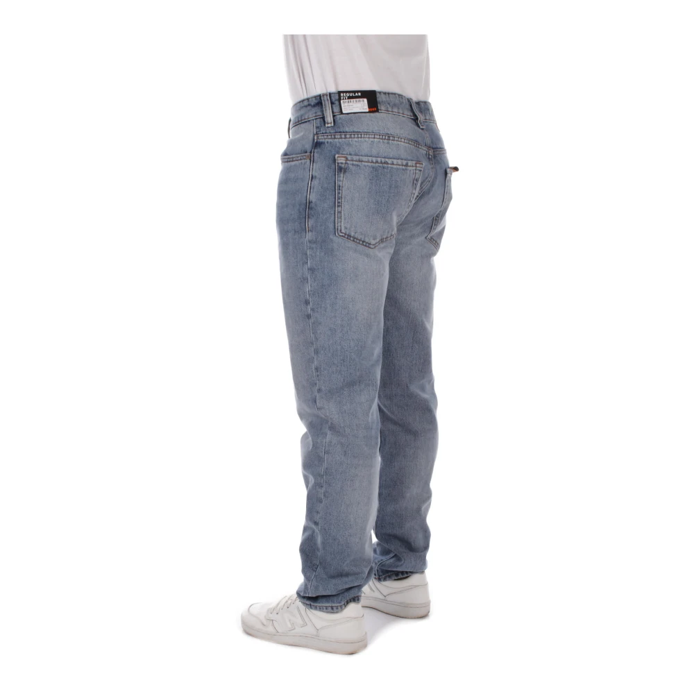 Hugo Boss Heren Logo Jeans met Ritssluiting Blue Heren
