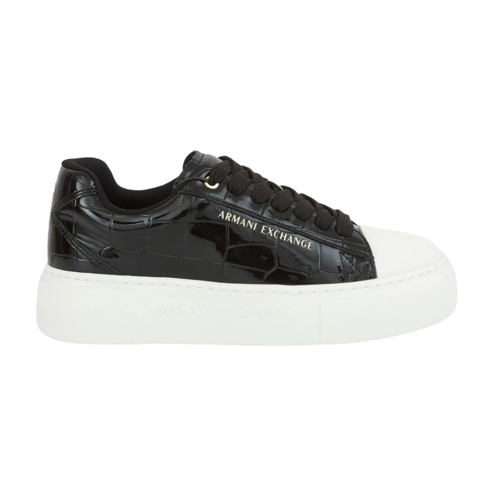 Armani Exchange Women's Black Sneaker 100% Polyester - Sneakers - 7 Uk - Shoes