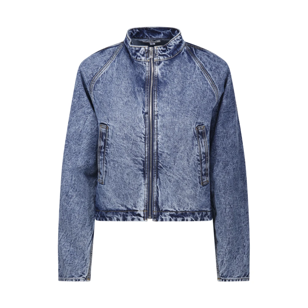 Alaïa Denim Ronde Jack in Blauwe Sneeuw Blue Dames