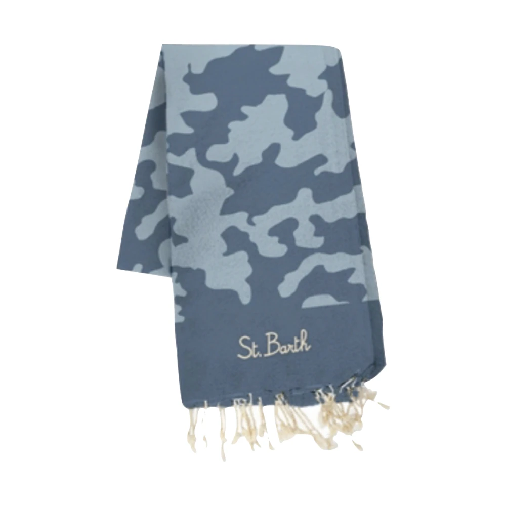 MC2 Saint Barth Katoenen Strandhanddoek Camouflage Diverse Kleuren Blue Unisex