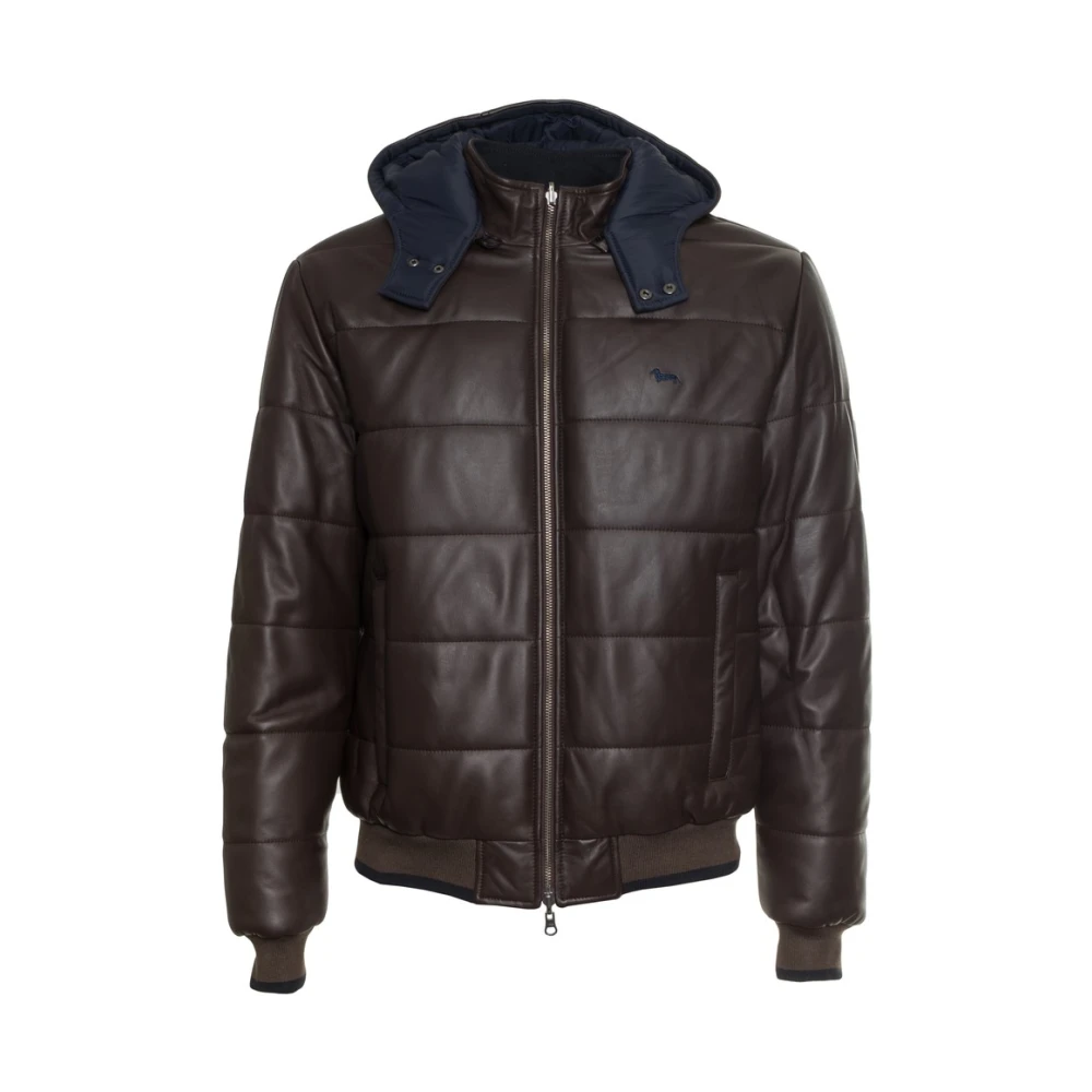 Harmont & Blaine Gewatteerde leren jas Bruin Brown Heren
