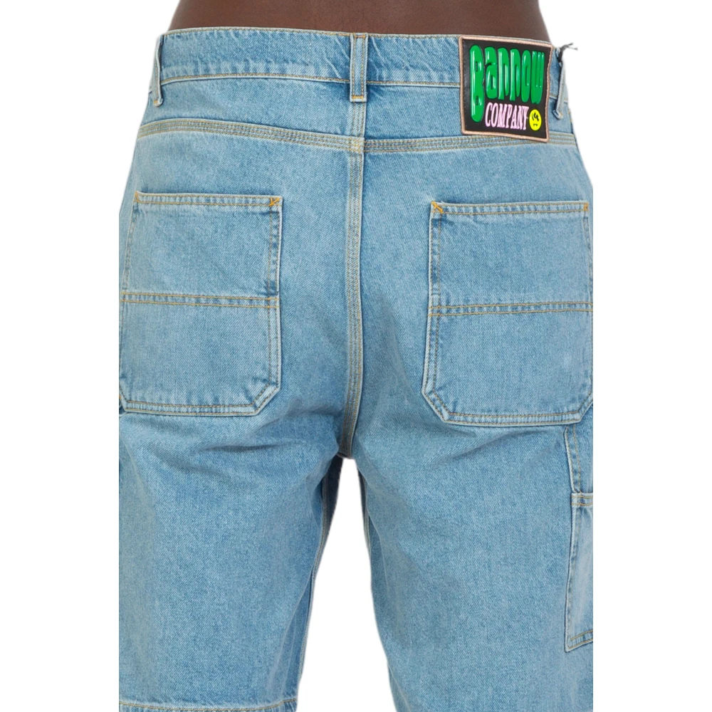 Barrow Denim Patch Shorts Blue Heren