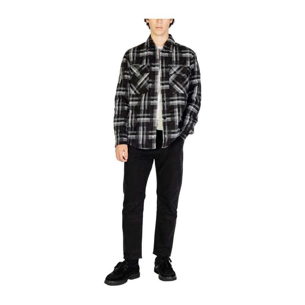 Gianni Lupo Zwarte blend jas met elastaan Black Heren