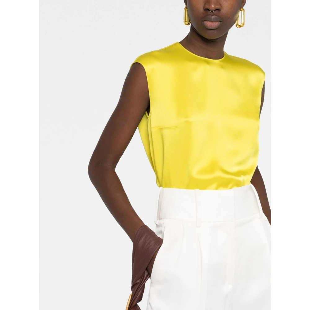 Stella Mccartney Sleeveless Tops Yellow Dames