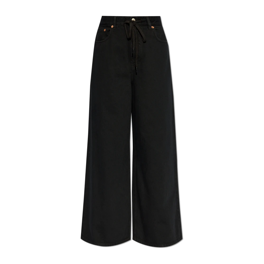 MM6 Maison Margiela Zwarte Palazzo Wide Leg Jeans Black Dames