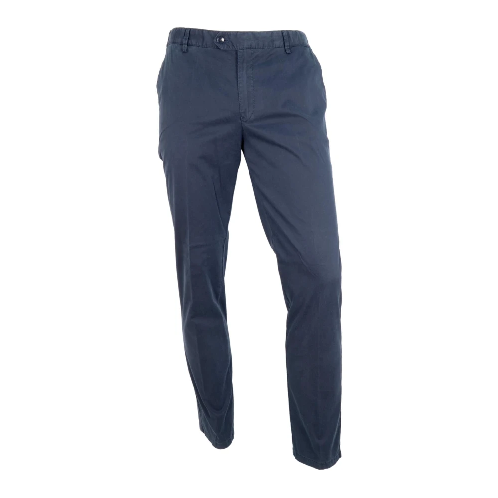 Meyer Blue Slim-Fit Trousers, Male, W30, Men Trousers Oslo Model
