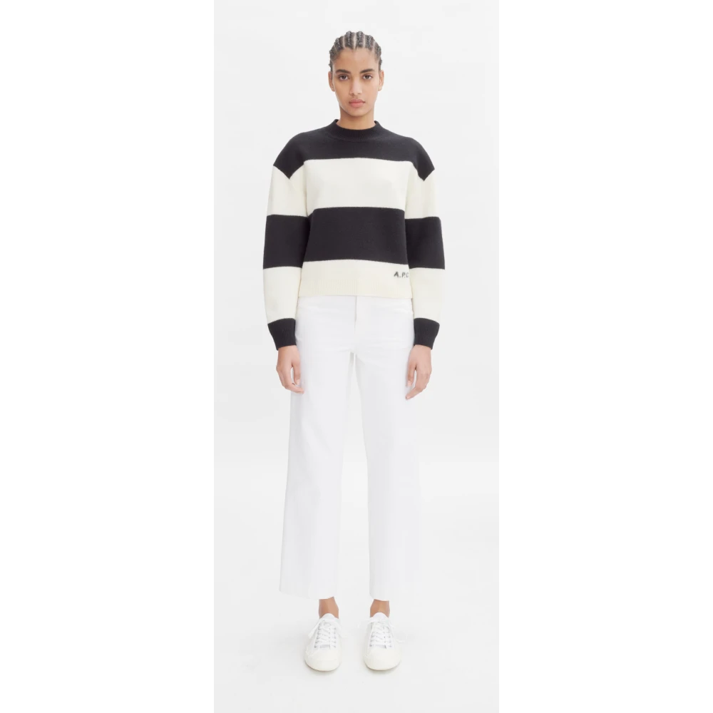 A.p.c. Zwarte Wollen Trui Zacht Warm Italiaans Black Dames