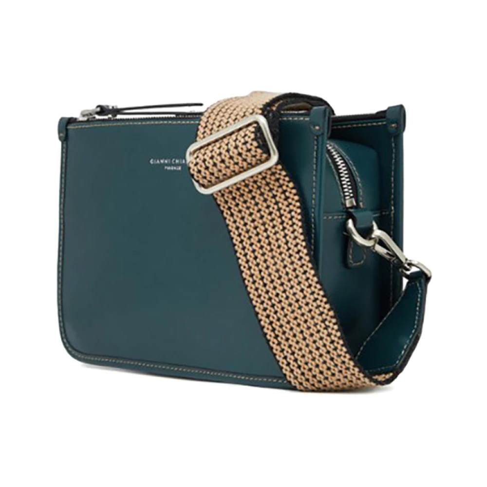 Gianni Chiarini Groene Crossbody Tas met Drie Compartimenten Green Dames