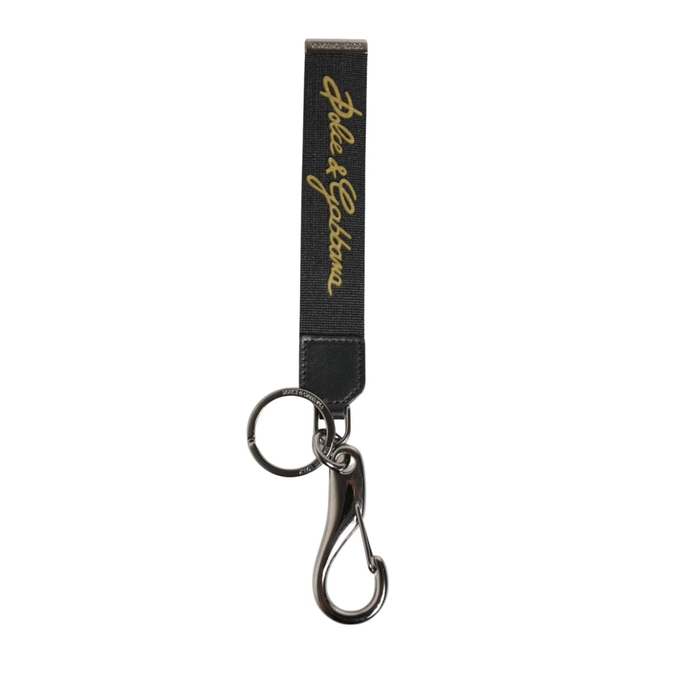Dolce & Gabbana Uomo Nero - Portachiavi In Metallo Inciso Con Anello Portachiavi - Accessories - One Size